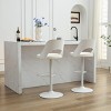 Modern Polyurethane Leather Height Bar Stool With Backrest Set of 2,360˚ Swivel Stool,Modern Stool Bar,Height Counter Stool-Cuddlewood - 3 of 4