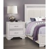 Vynxaria Glamorous Nightstand: Elegant White Finish with Hidden Jewelry Drawer and Silver Glitter Accents - 2 of 4
