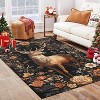Fulvari Christmas Reindeer Journey Print Non-Slip Rubber Backing Indoor Area Rug Holiday Home Decor for Living Room Bedroom Bathroom - 2 of 4