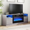 AMERLIFE TV Stand with Fireplace, LED Light Entertainment Center - 2 of 2