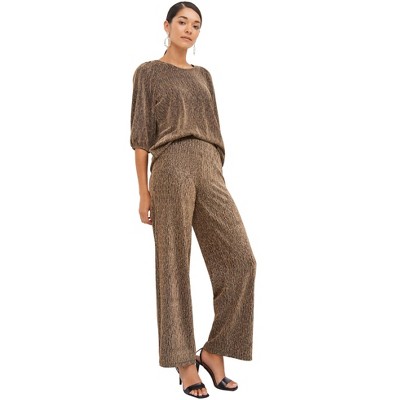 ellos Plus Size Metallic Blouson Sleeve Top
