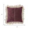 HomeRoots Wide Tasseled Marble Maroon Throw Pillow - 3 of 4