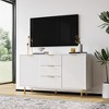 Garvee Sideboard Buffet Cabinet with Storage, 55¡®¡¯ Kitchen Storage Cabinet with 2 Doors and 3 Drawers for Dining Room, White - 3 of 4