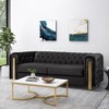 83.75" Arm 3-Seat Sofa with Button-Tufted Diamond Stitch and Gold Iron Legs for Living Room or Bedroom - 2 of 4