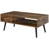 HOMCOM 43 inch Mid-Century Modern Coffee Table with Drawer and Shelf, Rectangular Center Table for Living Room, Cocktail Table, Rustic Brown - 4 of 4