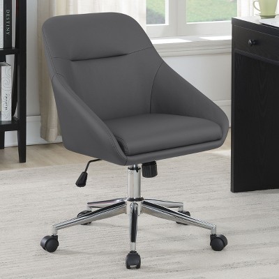 Vynxaria Jackman Grey Upholstered Adjustable Home Office Desk Chair