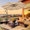 Costway Patio 10FT Hanging Offset Umbrella 32 LED Lights Sand Bag Outdoor Cross Base Beige/Turquoise/Dark Gray/Wine/Coffee/Navy - 2 of 4