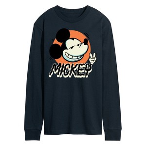 Men's - Disney - Mickey Peace Long Sleeve Graphic T-Shirt - 1 of 3