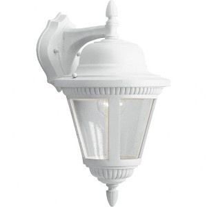 Progress Lighting Westport 1-Light Medium Wall Lantern in Antique Bronze with Clear Seeded Glass Shade - 1 of 2