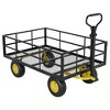 Heavy Duty Steel Garden Cart – 500-1200 lbs Capacity, 10" All-Terrain Wheels, Removable Mesh Sides, 180° Rotating Handle – Utility Wagon - 2 of 4