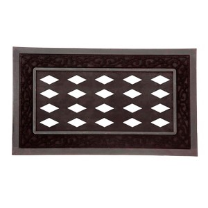 Evergreen Black Scroll Sassafras Floor Mat Indoor Outdoor Rubber Tray 18"x30" Fits Sassafras Inserts 10"x22" black - 1 of 4