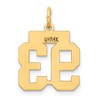 Black Bow Jewelry 14k Yellow Gold, Athletic Collection, Small Polished Number 93 Pendant - 3 of 4