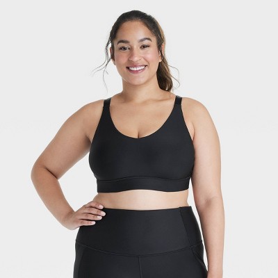 Women's Effortless Support Medium Support Sports Bra - All In Motion™ Black 2X