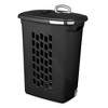 Sterilite Ultra Laundry Hamper, Wheeled Plastic Clothes Bin with Retractable Secure Grip Handle, Reinforced Rim, and Flip-Top Lid, Black, 12 Pack - 4 of 4