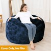 Bean Bag Covers Only, Adult Bean Bag Chair Cover No Filler, Round Soft Fluffy Faux Fur Beanbag Lazy Sofa Bed Cover - 2 of 4