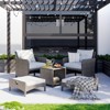 Pamapic 5-Pieces Wicker Patio Furniture Set Outdoor Patio Chairs with Ottomans, Cushions - 3 of 4