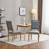 TiramisuBest [Set of 2] French Country Dining Chairs with Cane Back & Upholstered Seats, Fluted Legs, Rustic Blue Gray Finish - 3 of 4