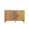 3-door Storage Cabinet, 45.3" Kitchen Pantry Cabinets With Rattan Mesh Door Buffet Cabinet, Sideboard Console Table - 3 of 4