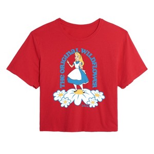 Women's - Disney - Alice In Wonderland Cropped Graphic T-Shirt - 1 of 4