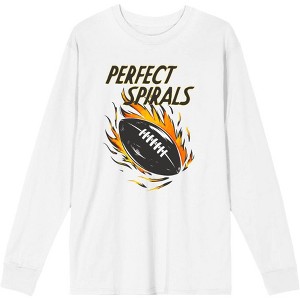 "Perfect Spirals" Flaming Football Adult Crew Neck Long Sleeve Shirt - 1 of 2