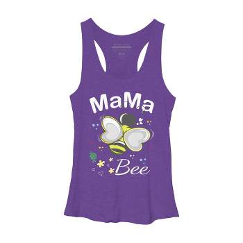 Women's Design By Humans Mama Bee Floral Pattern By Aminemangaka1 Racerback Tank Top