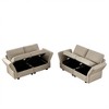 LOVMOR Living Room Furniture Sets, 2-Piece Upholstered Sofa Set, Modern Loveseat Sofa Setwith Storage Space Under Seats, Adjustable Arms and Back - 3 of 4