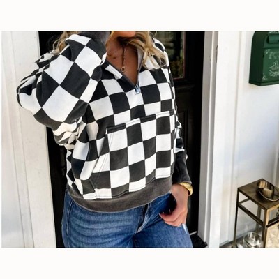 Women's Checkmate Easy Does It Pullover - BLAKELEY