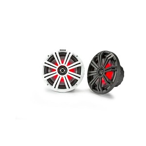 Kicker KM8 8-Inch (200mm) Marine Coaxial Speakers with 1-Inch (25mm) Tweeters, LED, 4-Ohm,Charcoal and White Grilles - 1 of 4