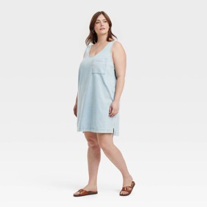 Women's Denim Tank Mini Dress - Universal Thread™ Light Wash - 1 of 3