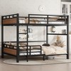 Queen Over Queen Metal Bunk Bed with Ladder and Safety Guardrails - 2 of 4