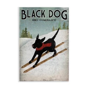 Stupell Industries Black Dog Ski Company Wall Plaque Art, 10" x 15" - 1 of 4