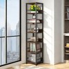 NicBex 6-Tier Corner Bookshelf with Display Shelves & Metal Frame Bookcases for Living Room Home Office, Brown - 2 of 4