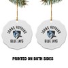 Johns Hopkins University Blue Jays Logo Porcelain Scalloped Holiday Christmas Tree Ornament - 2 of 4