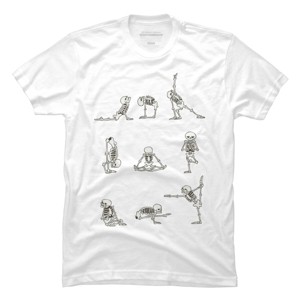 Men's Design By Humans Skeleton Yoga By huebucket T-Shirt - 1 of 4