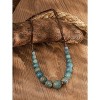 Hippie Boho Colorful Ceramic Round Beads Strand Necklace, Bohemian Fashion Statement Jewelry Gift for Women - 4 of 4