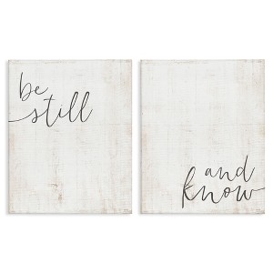 Stupell Industries Be Still & Know Spiritual Calligraphy, 16" x 20" - 1 of 4