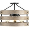 Progress Lighting Gulliver 3-Light Semi-Flush Convertible Ceiling Light, Galvanized Finish, Open Design - 3 of 4