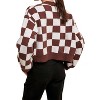 Women's Bold Gingham Sweater Weaved Crop Cardigan - Listicle - 3 of 3