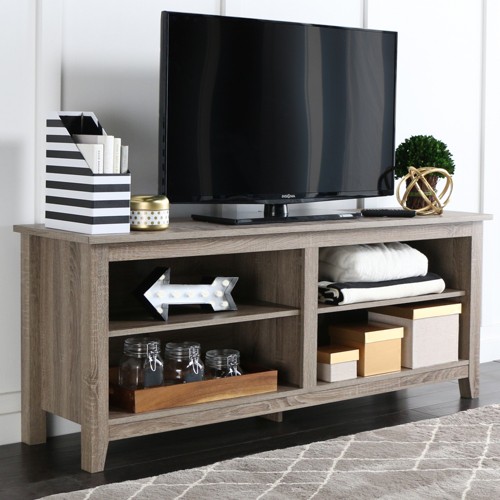 '58'' Wood TV Media Stand Storage Console - Driftwood - Saracina Home, Brown'