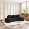 Aukfa Curved Velvet Sectional Sofa - 5 Seater L Shape Sofa , Suitable for Living Room, Apartment, Home Decor, Beige & Orange & Grey - 3 of 4