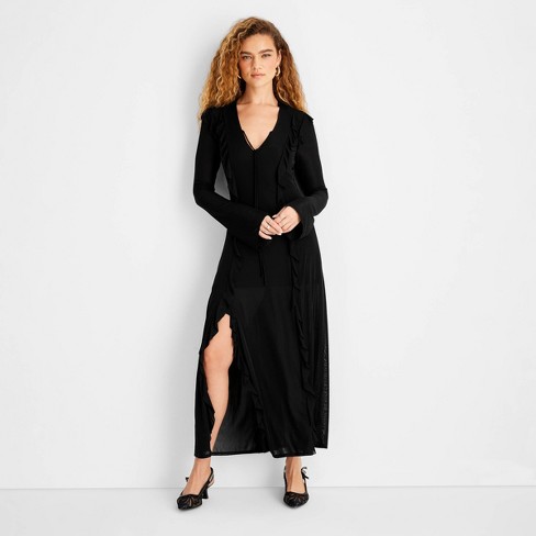 Women's Long Sleeve Ruffle Maxi Dress - Future Collective - image 1 of 3