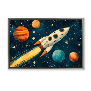 Stupell Industries Soaring Through Space Floating Frame Canvas Art - 1 of 4