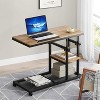 Tribesigns Height Adjustable End Table, C-Type Side Table with Wheels - 2 of 4