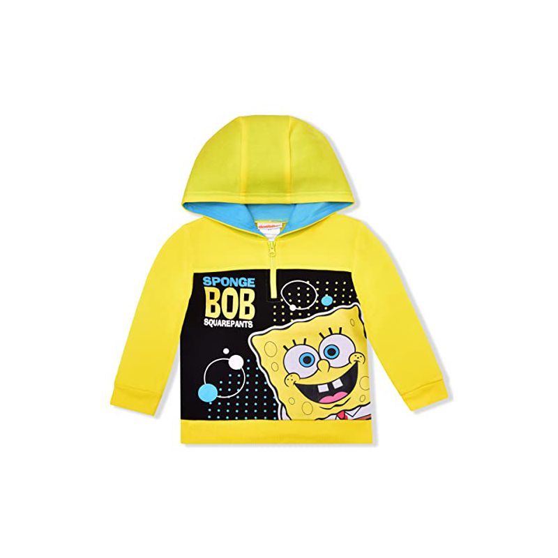 Nickelodeon Boy's SpongeBob SquarePants Half Zip Pullover Graphic Hoodie for kids, 1 of 3