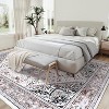 Acekool Washable Vintage Oriental Area Rug, Stain-Resistant Non-Slip Soft Low Pile Carpet for Bedroom, Living Room, Dining, pink4x6 - 2 of 4