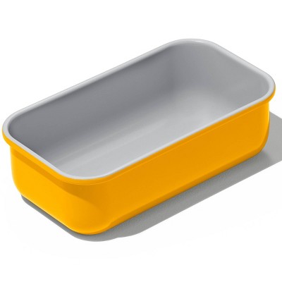 Marigold Non-Stick Ceramic Loaf Pan with Gray Interior
