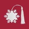 Slickblue Holiday Snowflake Ornament - Nickel, White Tassel, Christmas Tree Décor - 3 of 3