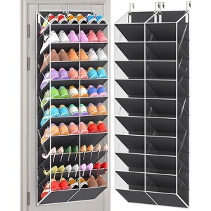 End Shoe Clutter: 10-Tier Over-Door Organizer Holds 30+ Pairs - Clear Pockets for Easy Viewing, Ideal Storage for Large Families - 1 of 4