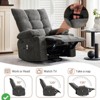Manual Swivel Recliner Chair with Massage & Heat for Elderly Adults - 360° Rotating PU Leather Rocking Chair - 3 of 4