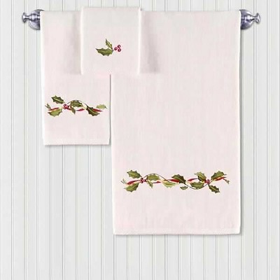 C&F Home Holly Ribbon Cotton Kitchen Towel Set